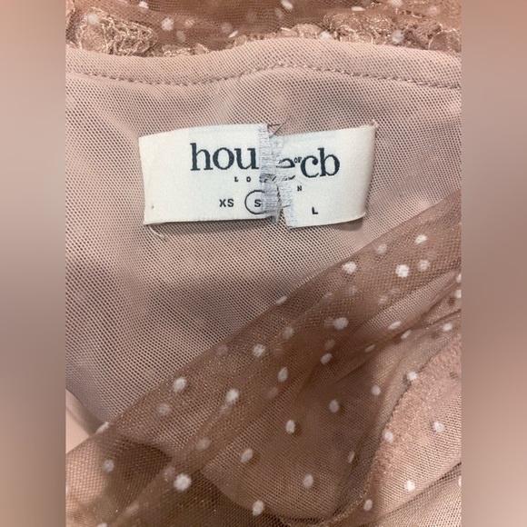 New! House of CB Sorrel Blush Lace Frill Mini Dress 🎀 Small - Picture 15 of 16
